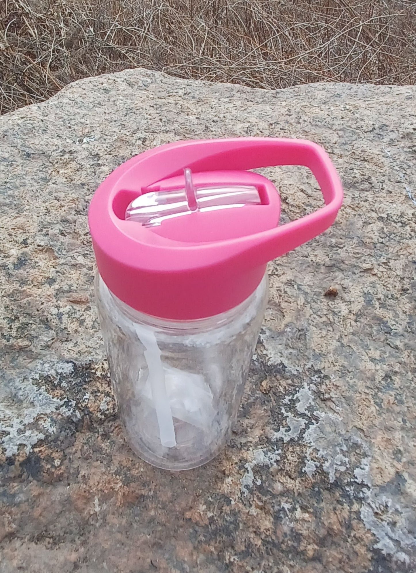 10oz Custom Snow Globe Water Bottle- Magenta
