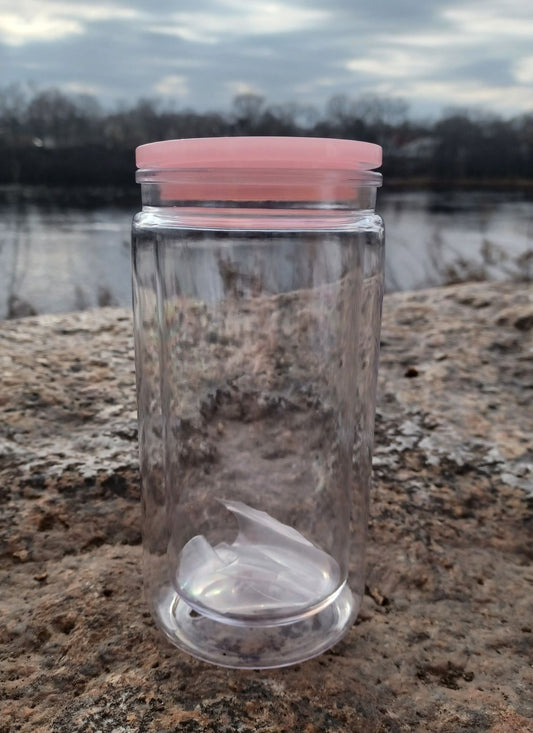 16oz Custom Snow Globe Cup- Light Pink