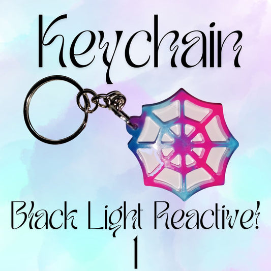 Blacklight Reactive Keychain 1: Spider Web