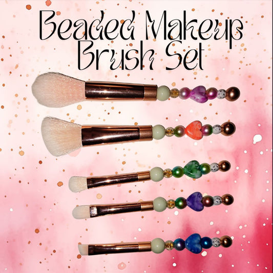 Beaded Makeup Brush Set 5pc