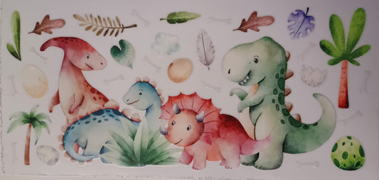 Dinosaur Wrap Around Cup Sticker