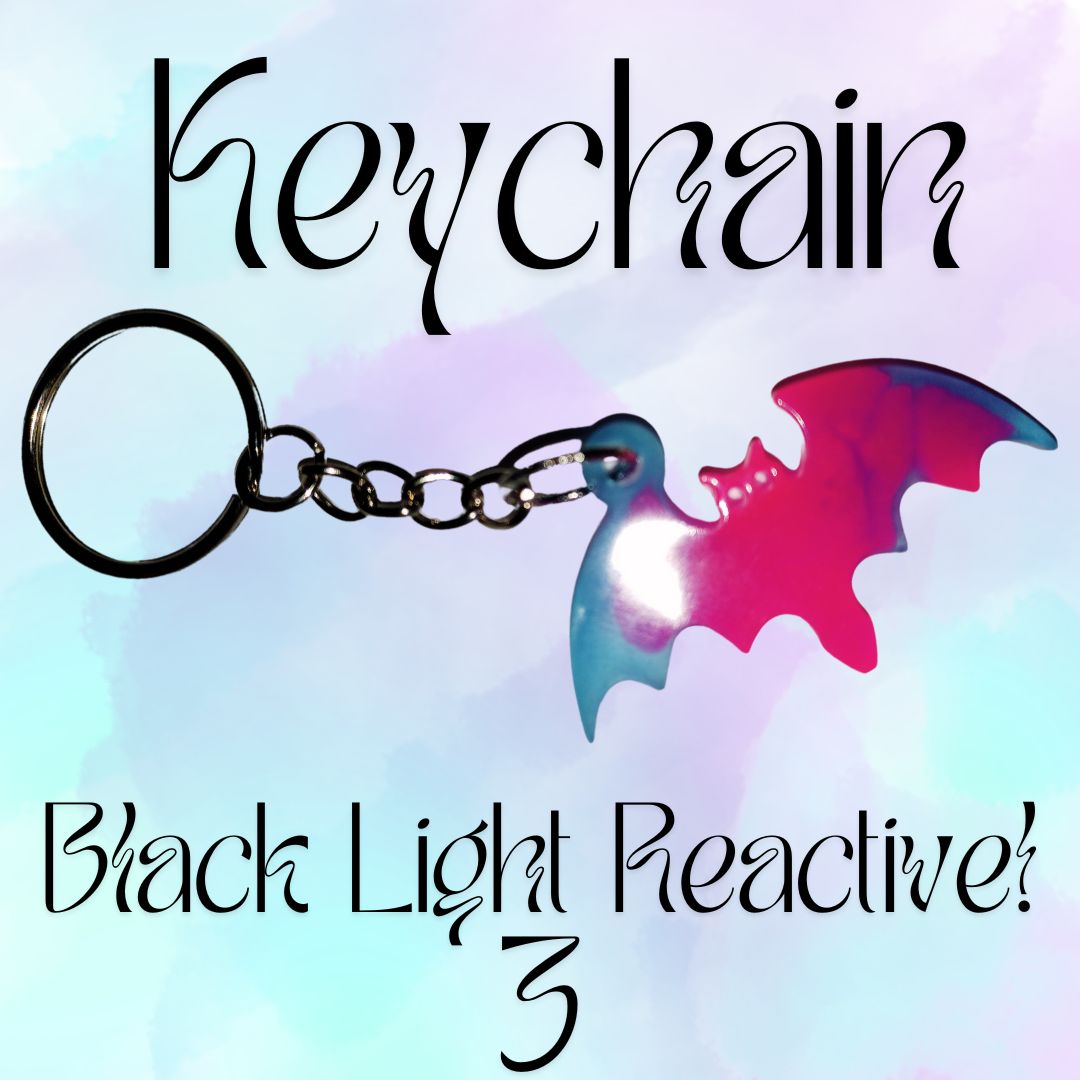 Blacklight Reactive Keychain 3: Bat