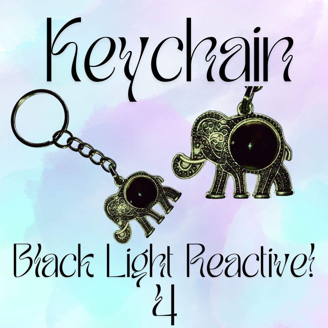 Blacklight Reactive Keychain 4: Elephant