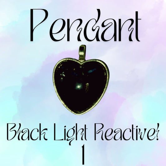 Black Light Reactive Large Heart Pendant 1