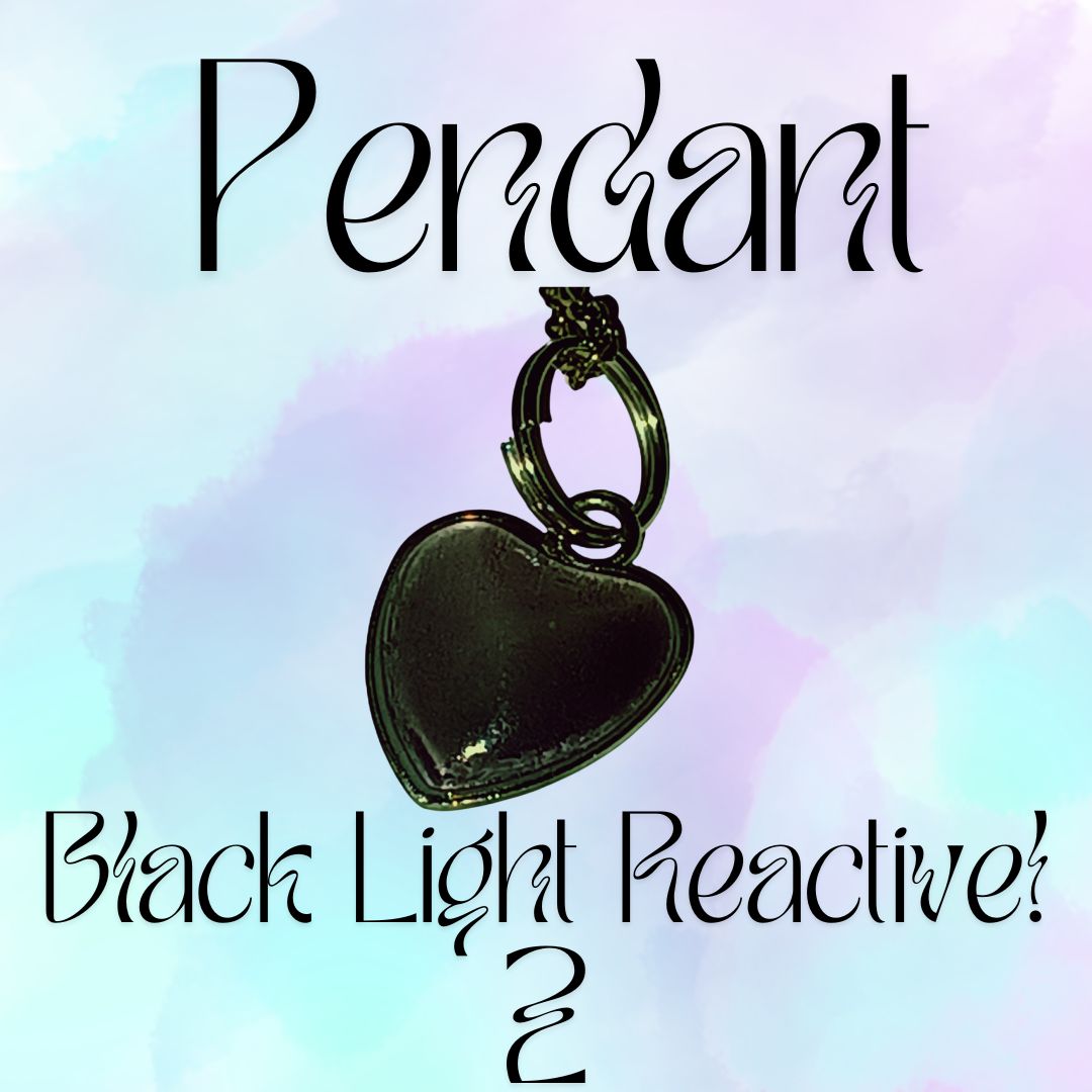 Black Light Reactive Small Heart Pendant 2: