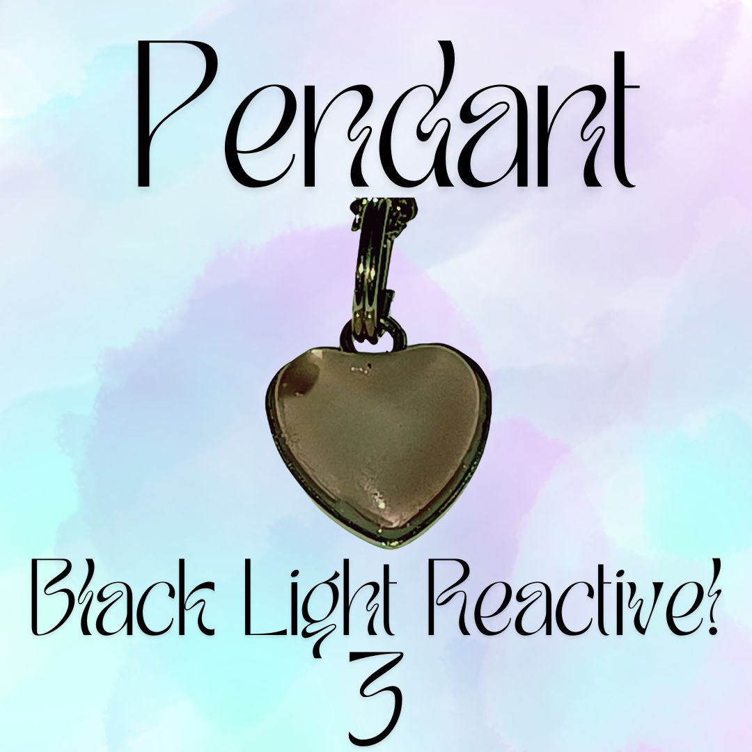 Black Light Reactive Small Heart Pendant 3