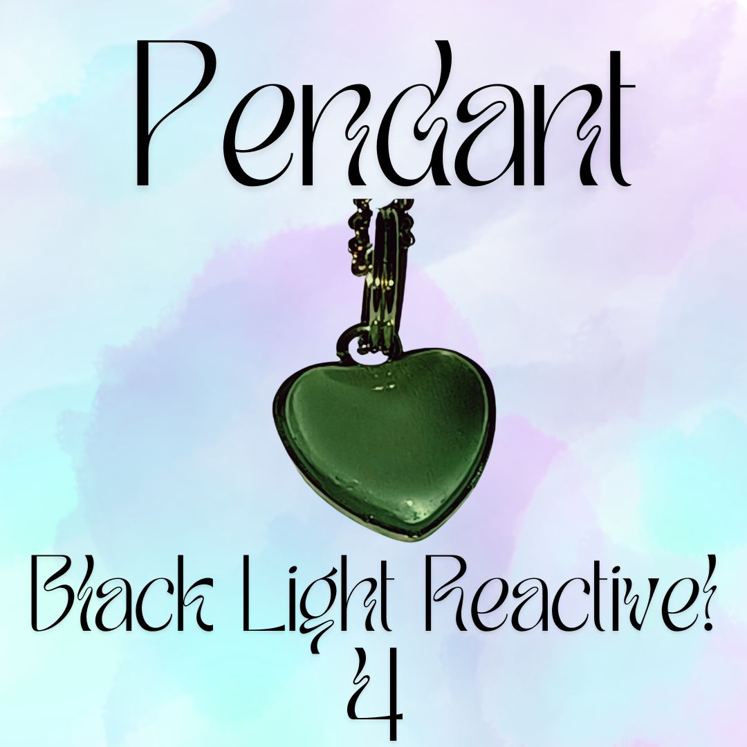 Black Light Reactive Small Heart Pendant 4