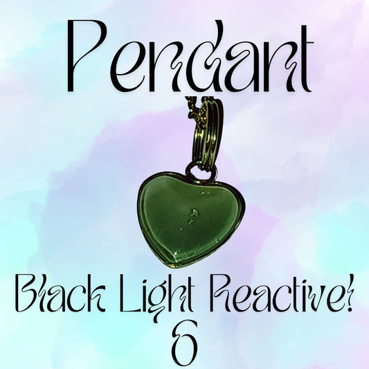 Black Light Reactive Small Heart Pendant 6